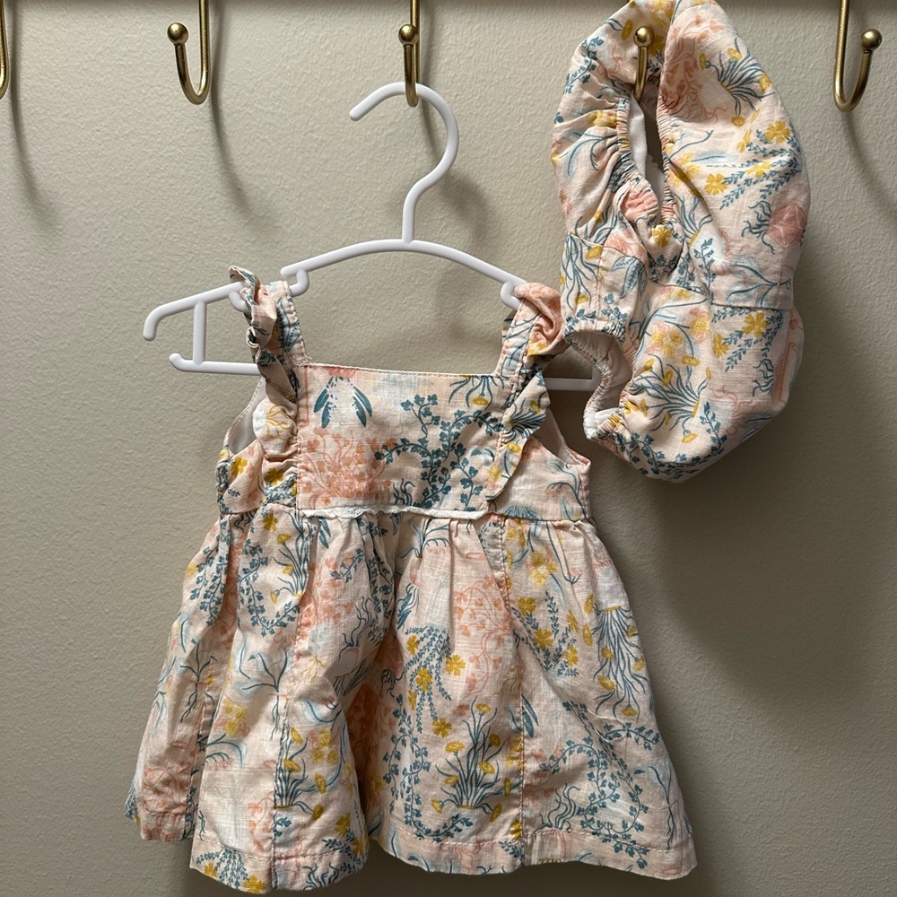 Floral Baby Dress with Matching Bottoms